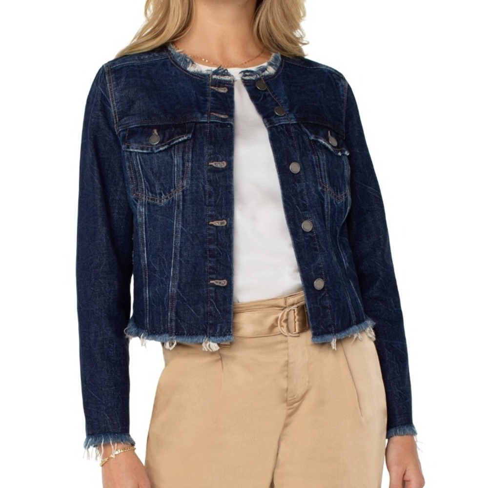 Banana Republic Dark Indigo Cropped Denim Jacket